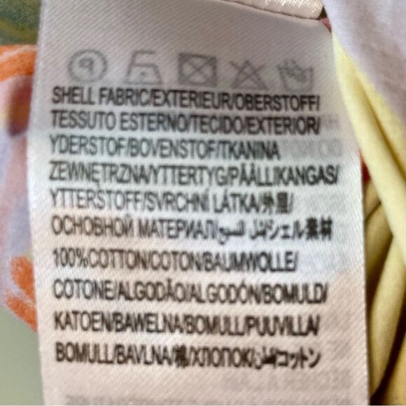 SOLD FARM Rio Neon Macaws Maxi Dress Beaded Tropical Bird Yellow Pink Size L - Picture 16 of 16